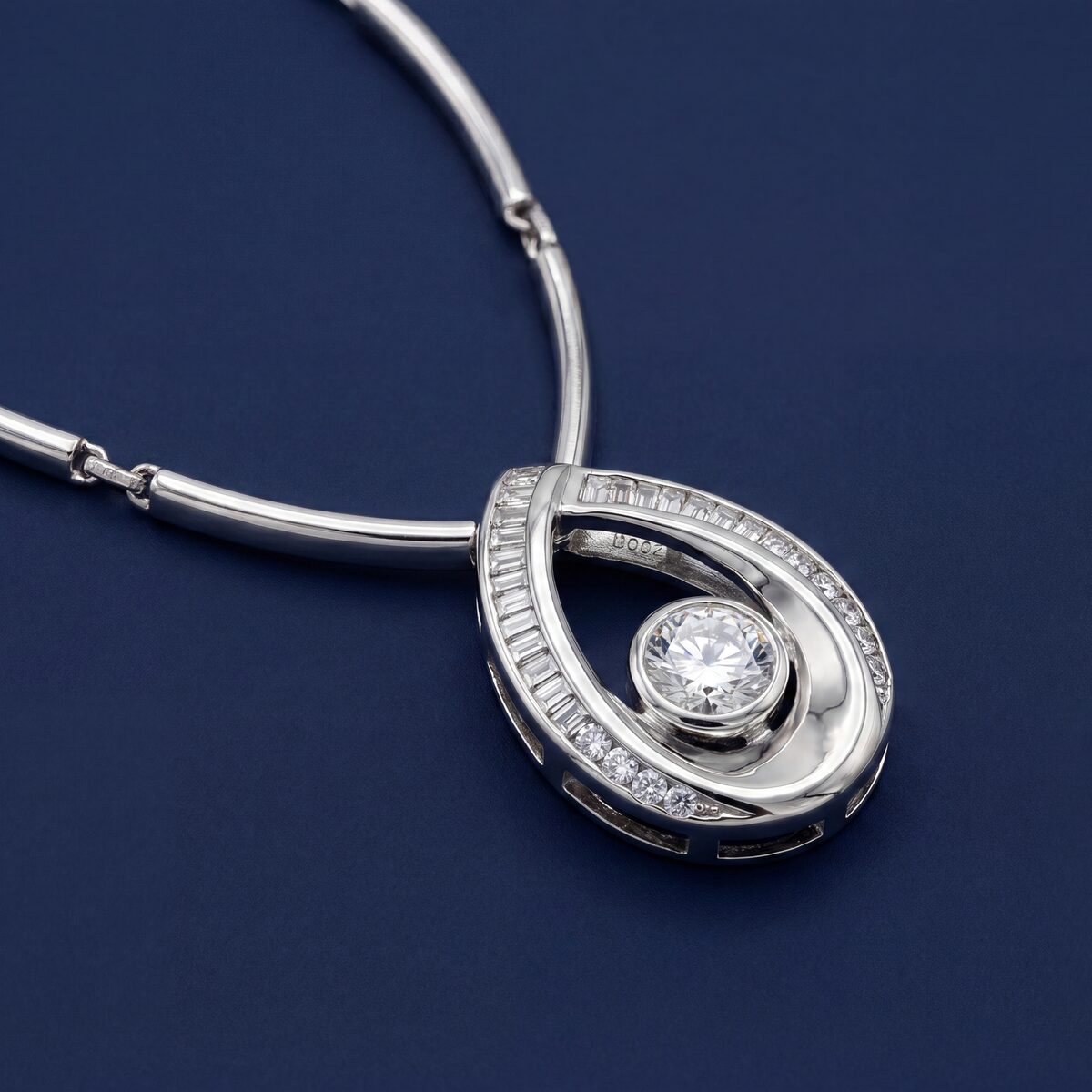 Diamond Oval Drop Pendant — photograph 1