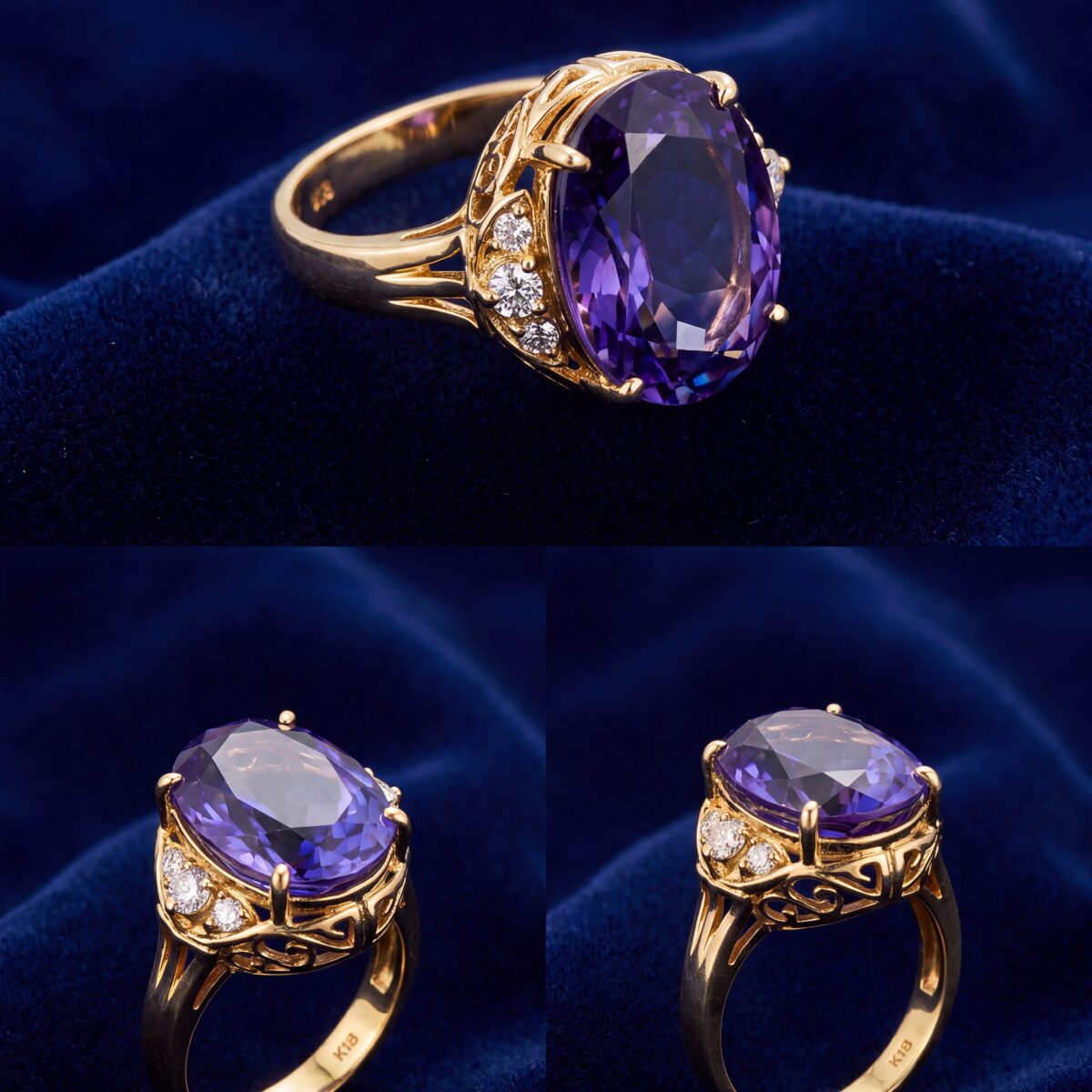 Amethyst And Diamond Dress Ring — photograph 1