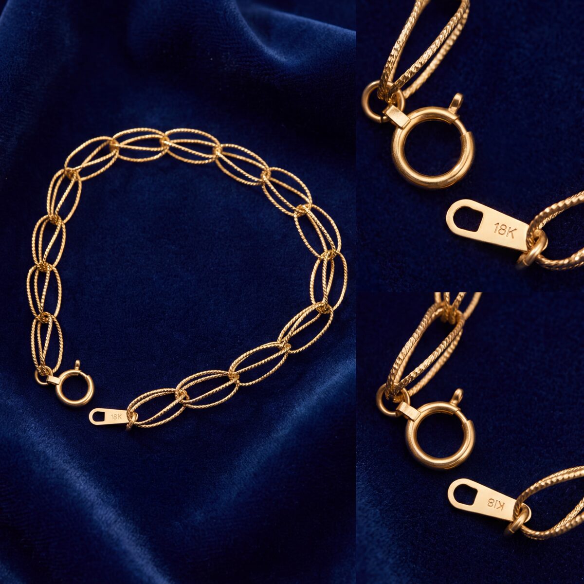 Oval Looped Link Necklace And Bracelet Set — photograph 2