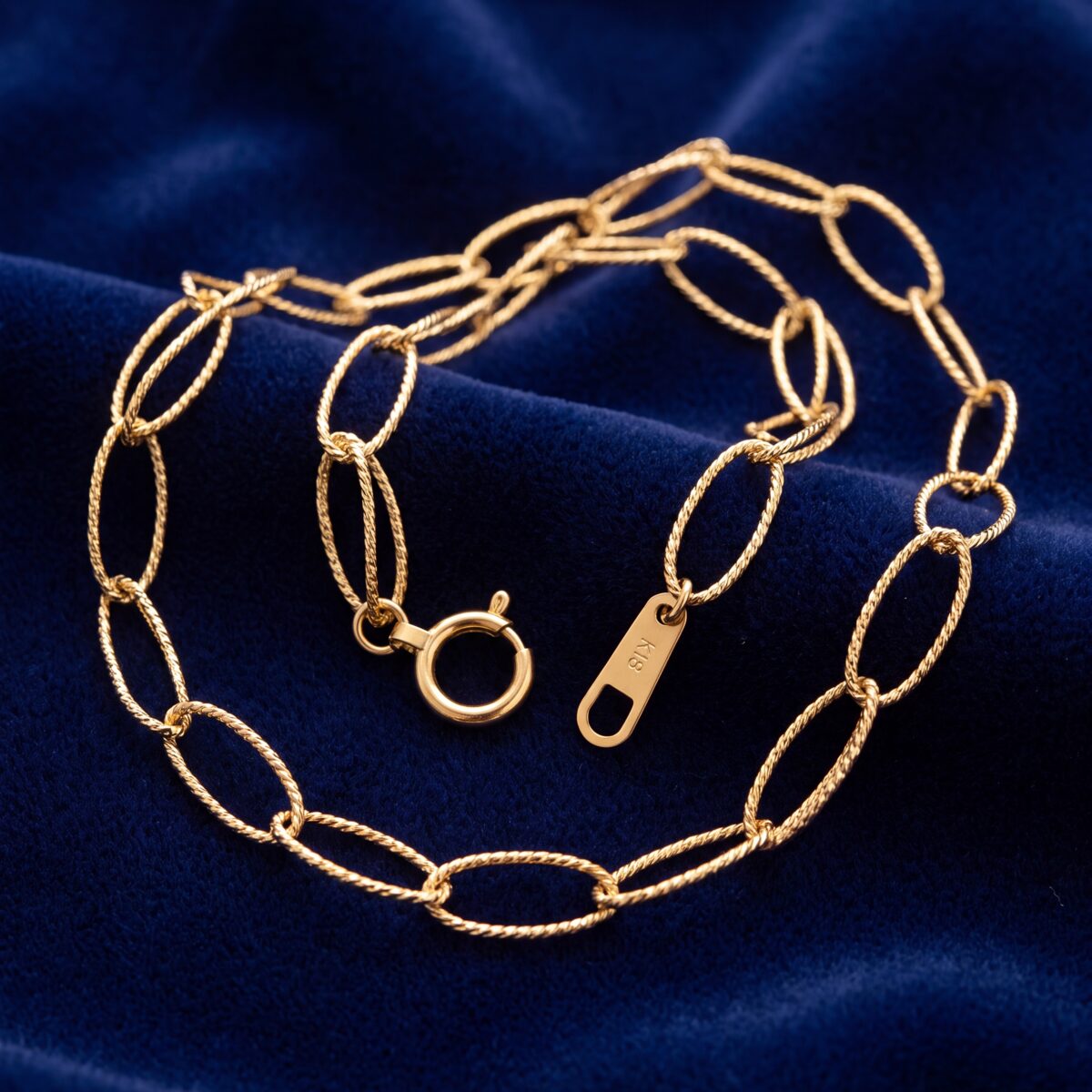 Oval Looped Link Necklace And Bracelet Set — photograph 3