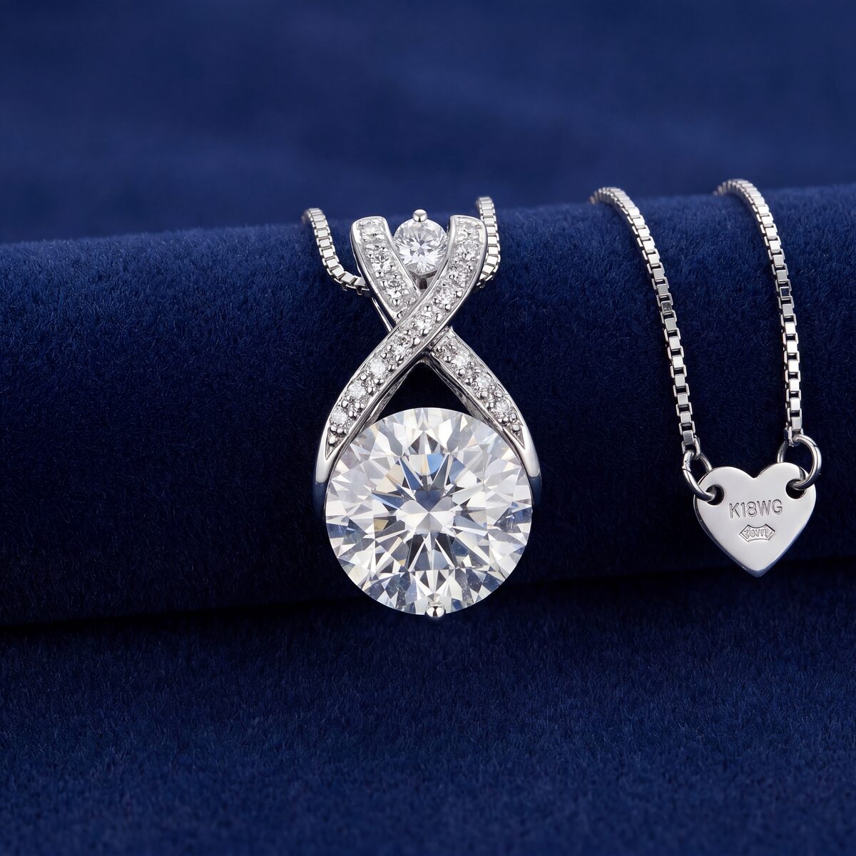 White Topaz Diamond Crossover Pendant — photograph 1