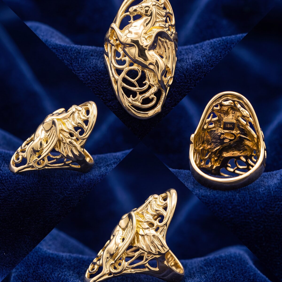 Flying Horse Openwork Dress Ring — photograph 1