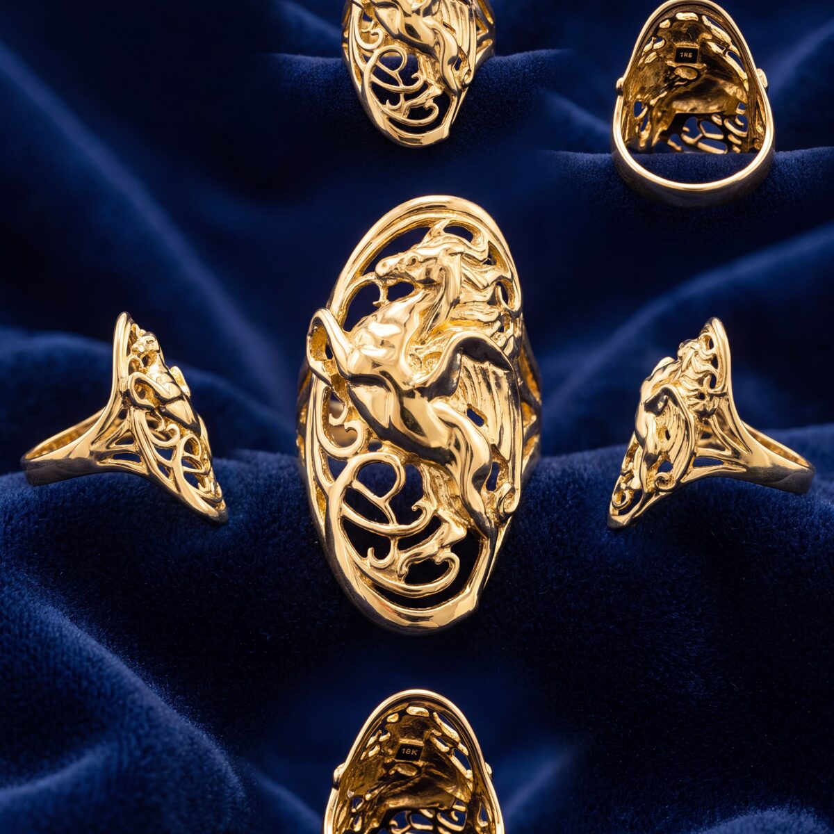 Flying Horse Openwork Dress Ring — photograph 2