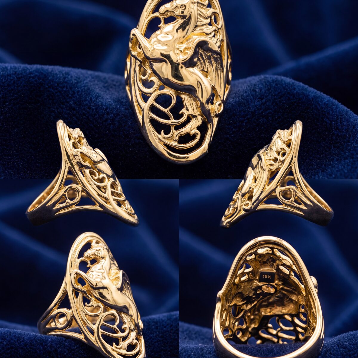 Flying Horse Openwork Dress Ring — photograph 3