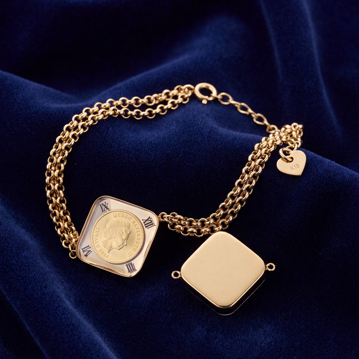 Gold Coin Belcher Link Bracelet — photograph 1