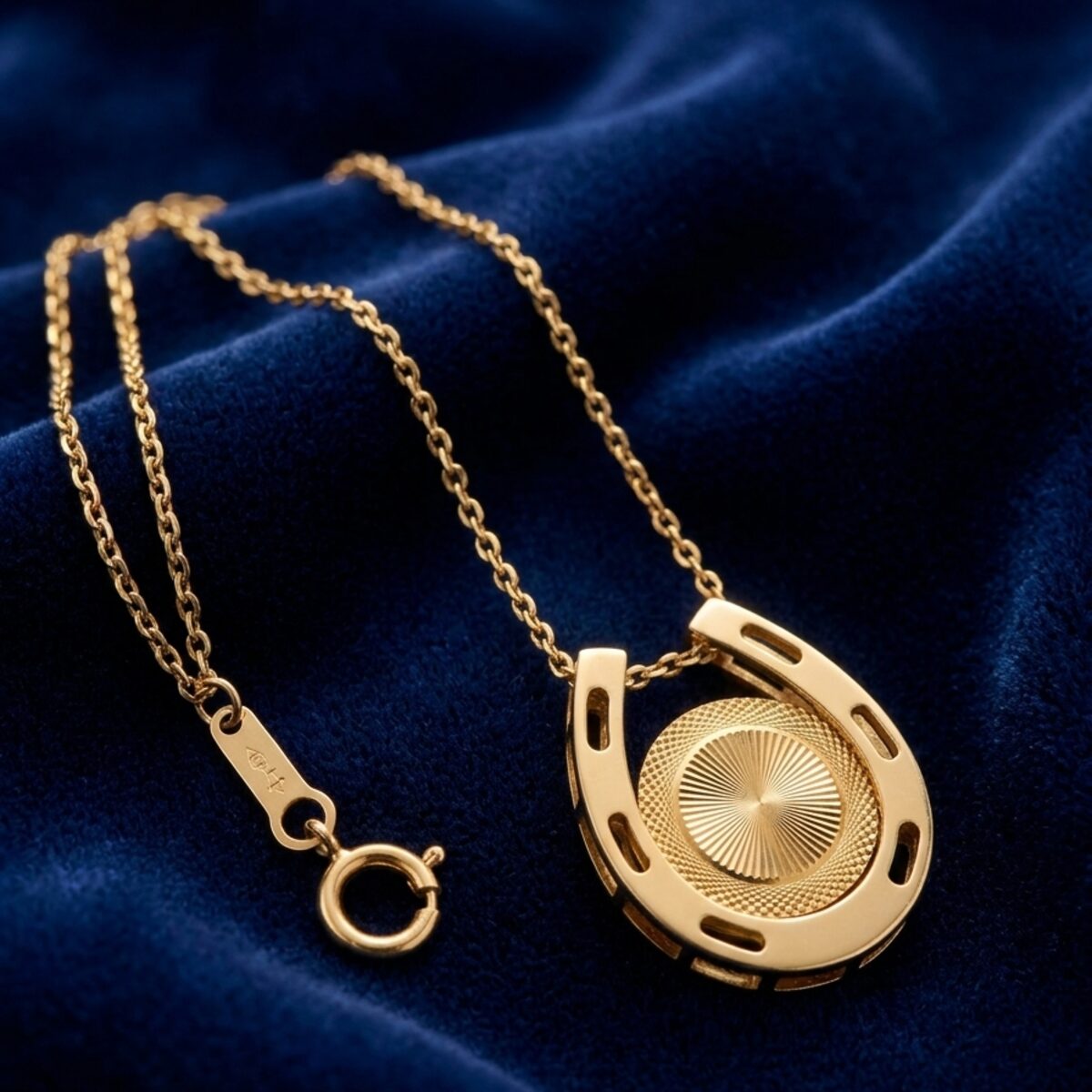 Gold Horseshoe Illusion Pendant — photograph 3