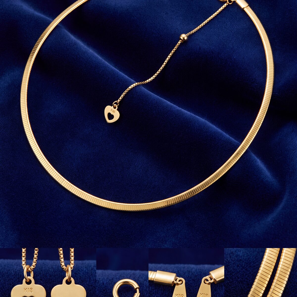 40cm Omega Chain With Heart Charm — photograph 1