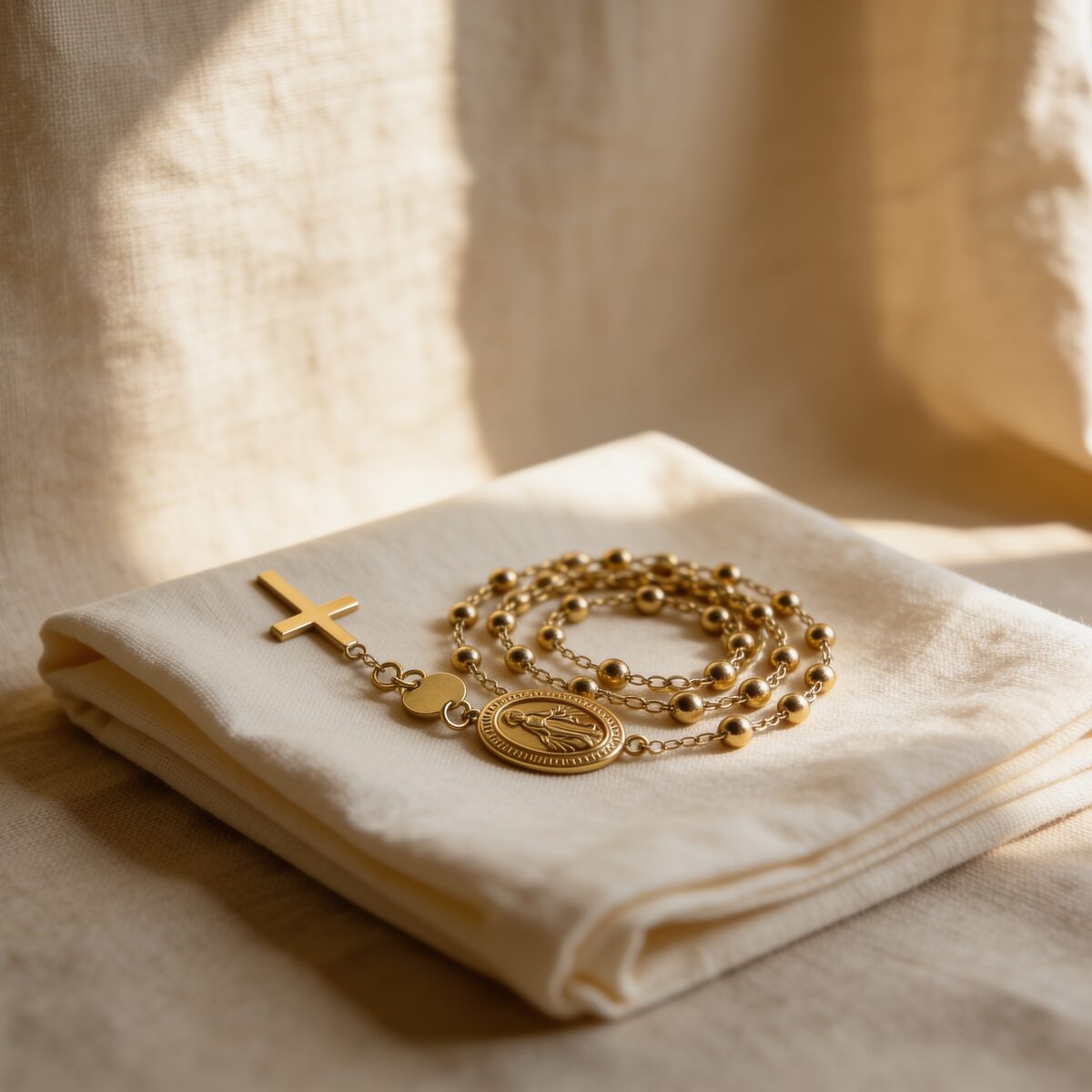Rosary Beads Necklace And Bracelet Set — photograph 1