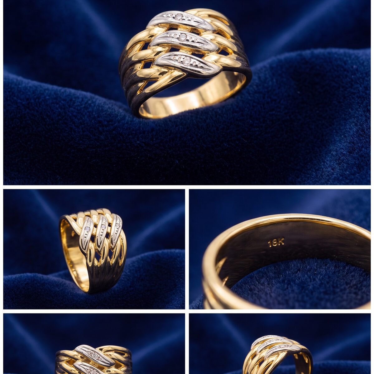 Diamond Plaited Multi-Row Dress Ring — photograph 2