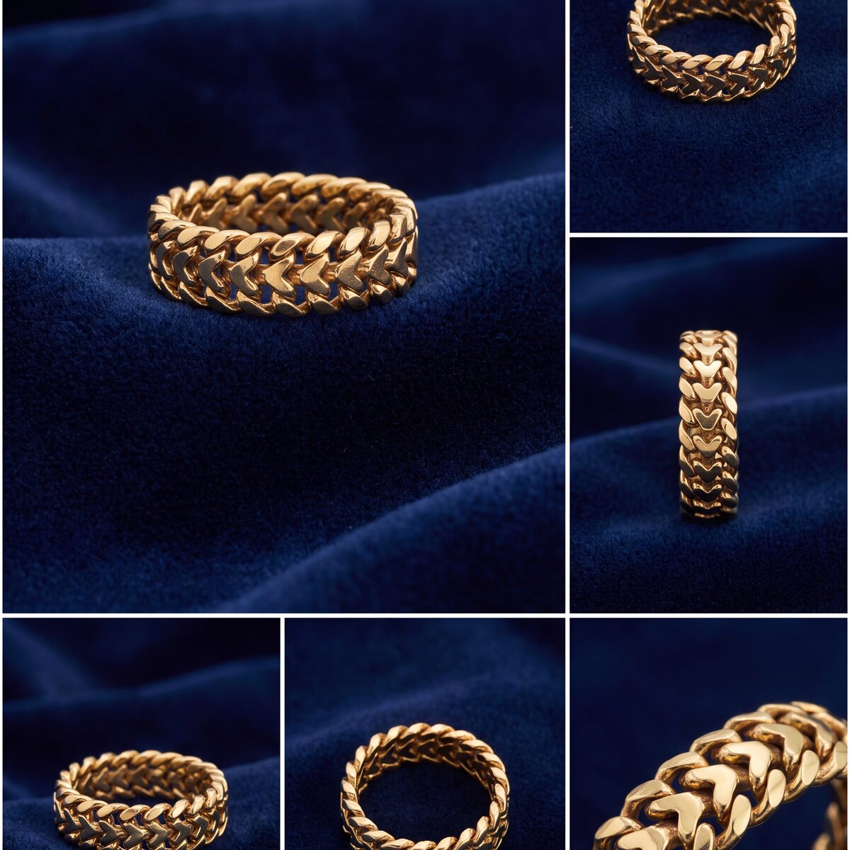 Yellow Gold Fancy Link Dress Ring — photograph 2