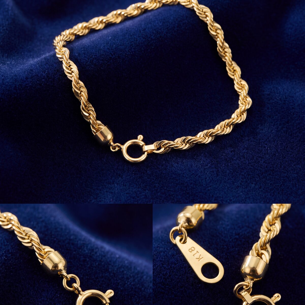 Yellow Gold Twisted Link Bracelet — photograph 1