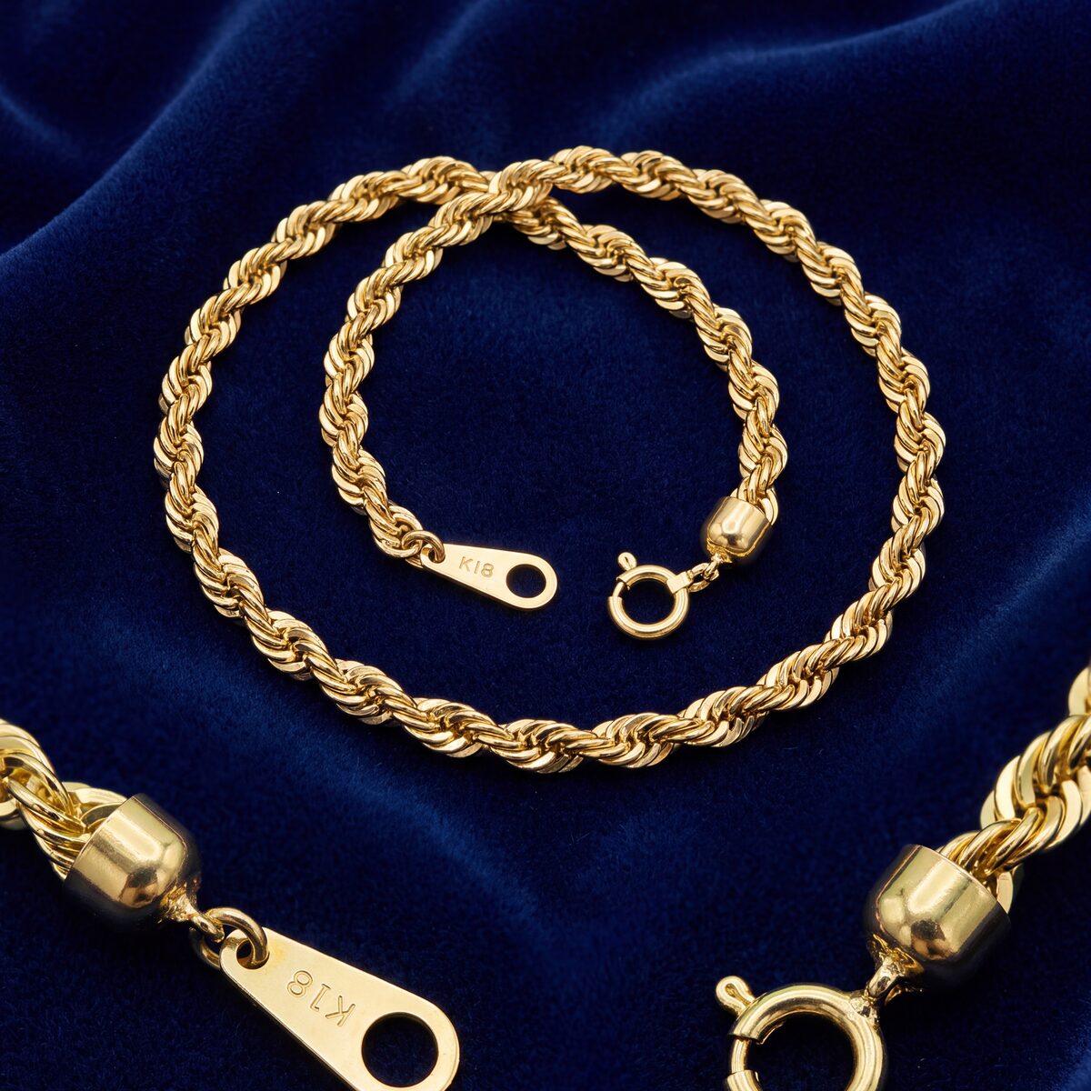 Yellow Gold Twisted Link Bracelet — photograph 2