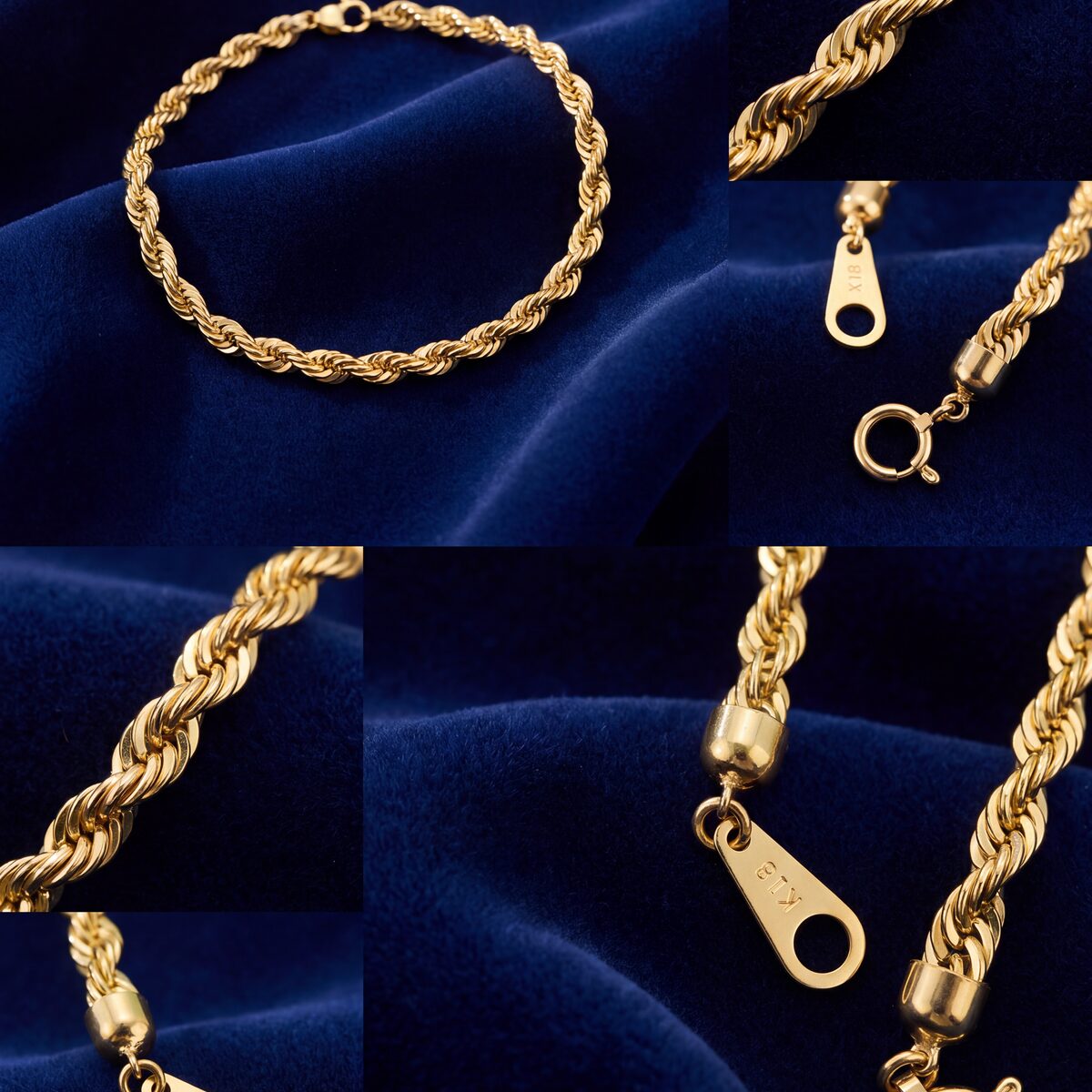 Yellow Gold Twisted Link Bracelet — photograph 3