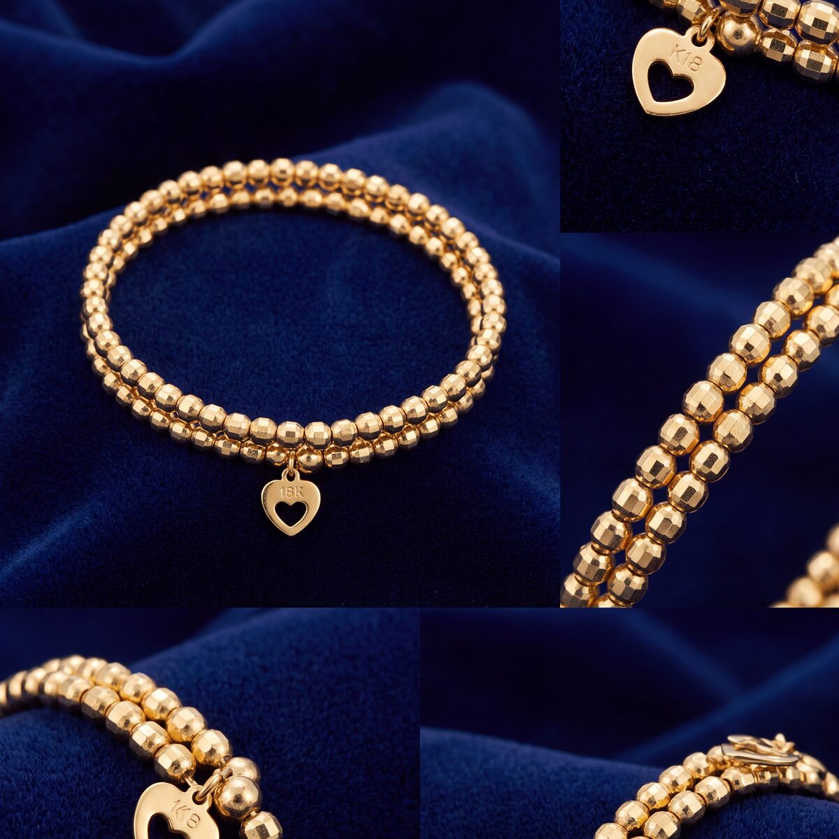 Yellow Gold Spinning Ball Bangle — photograph 3