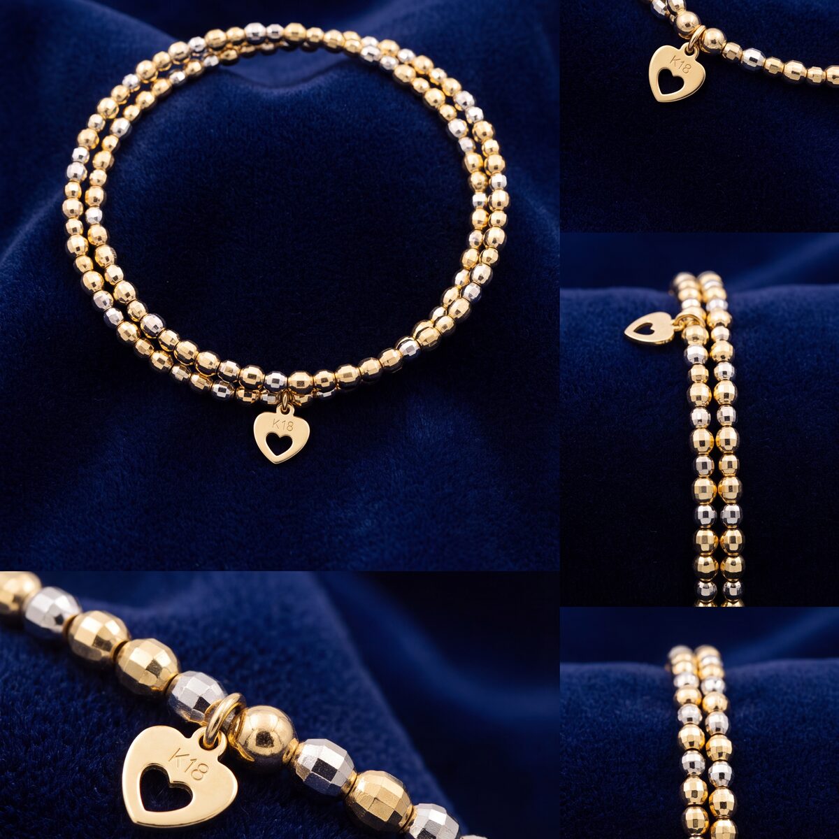 Tri-Colour Gold Spinning Ball Bangle — photograph 1