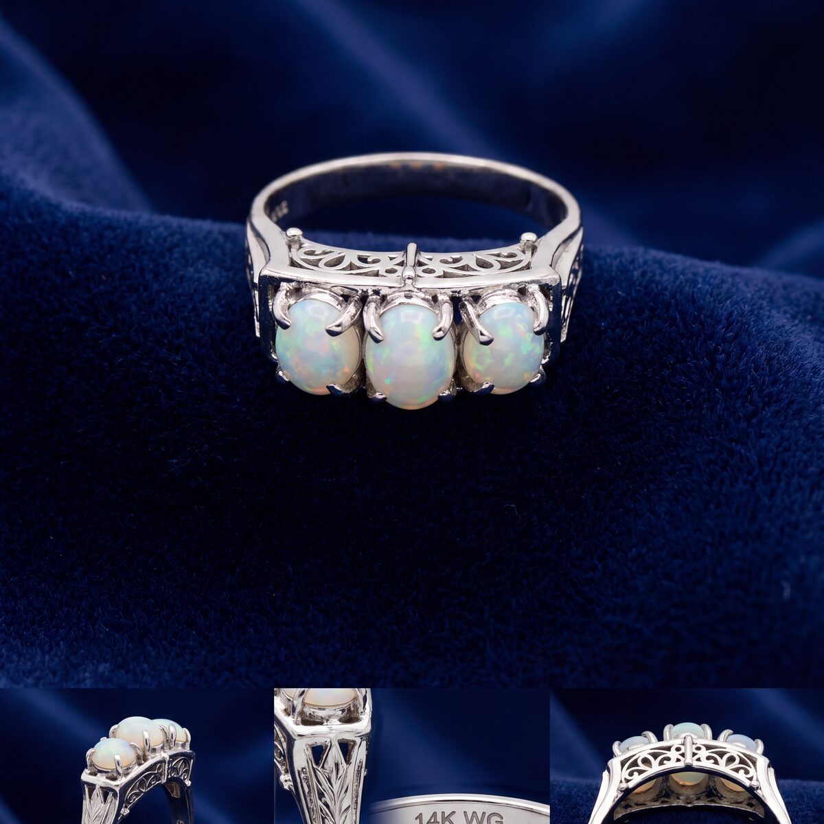 Crystal Opal Trilogy Dress Ring — photograph 3