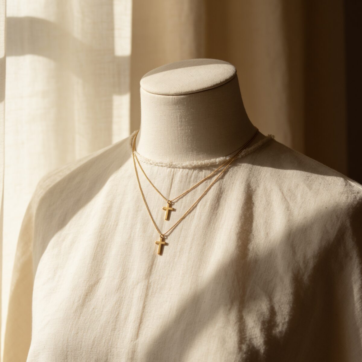 Double Row Cross Box Link Necklet — photograph 1